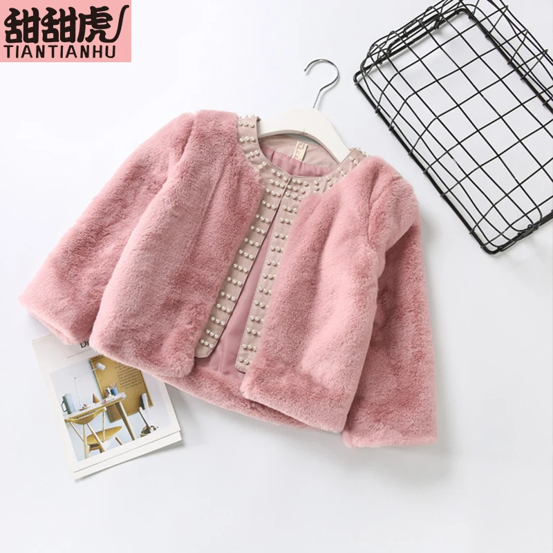 New Autumn Winter Baby Girls Coat Faux Fur Jackets Thick Warm Parka Kids fur Outerwear Clothes for solid O-neck suit | Детская одежда и