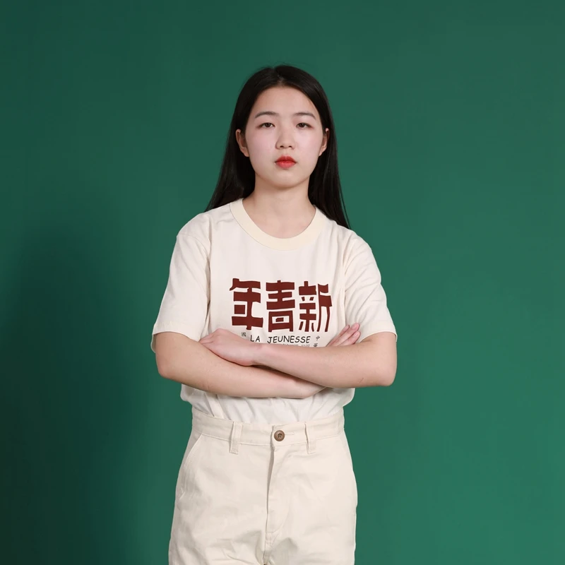 

Amy Coulee Women's T-shirts 100%Cotton New Youth Chinese Printing Short-sleeved Soild Energetic girl Sport Summer interest shirt