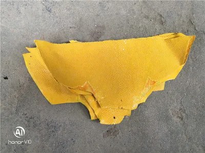Красочные подлинные ската натуральный manmanta Ray рыбьей кожи штук для DIY кожа ремесленные часы ремень нож ручка материал 1,5 мм - Color: Yellow