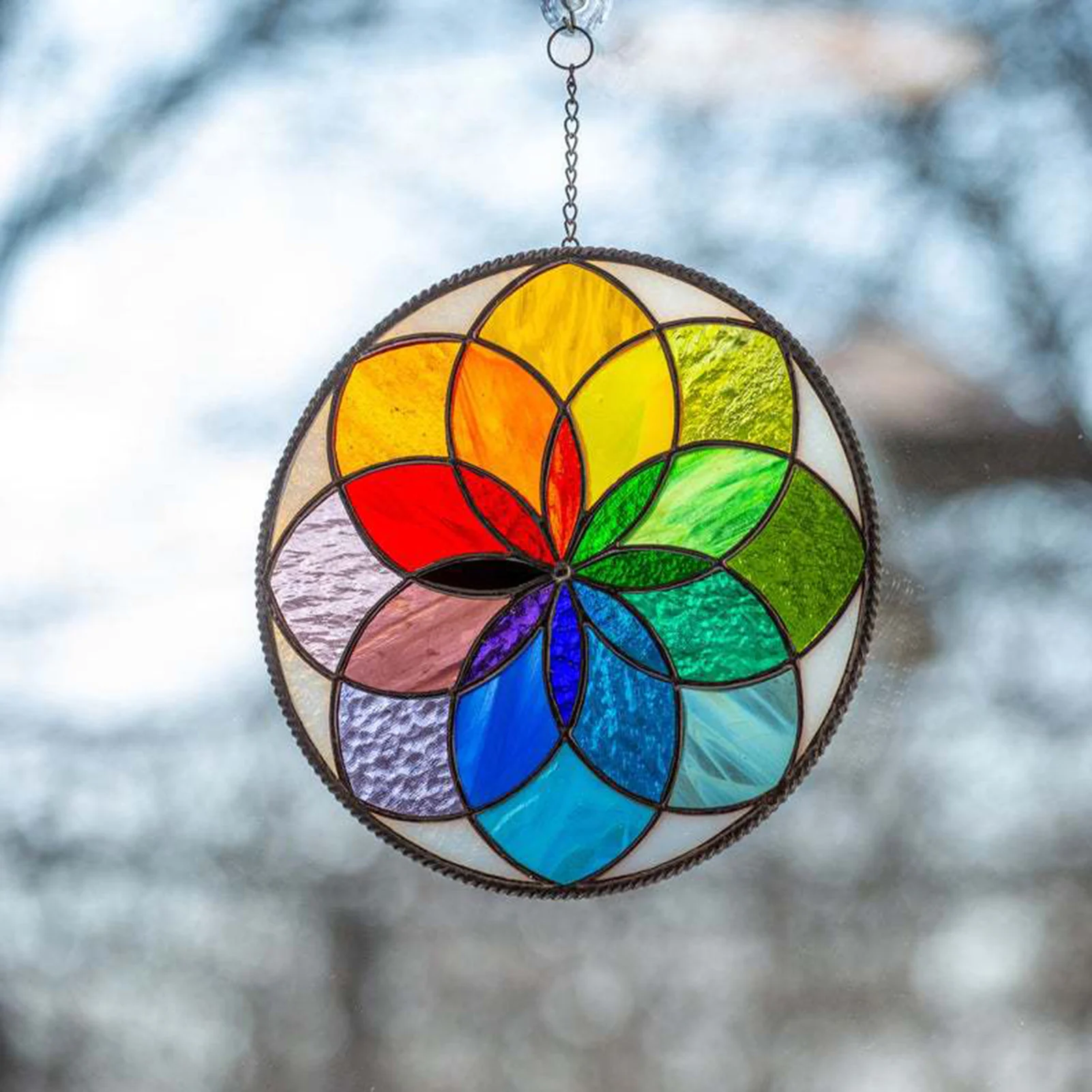 

Overlap Colors Wind Spinner Yard Art Garden Hanging Decoration Rainbow Wall Pendant Decoration Home Decoration Pendant Standard
