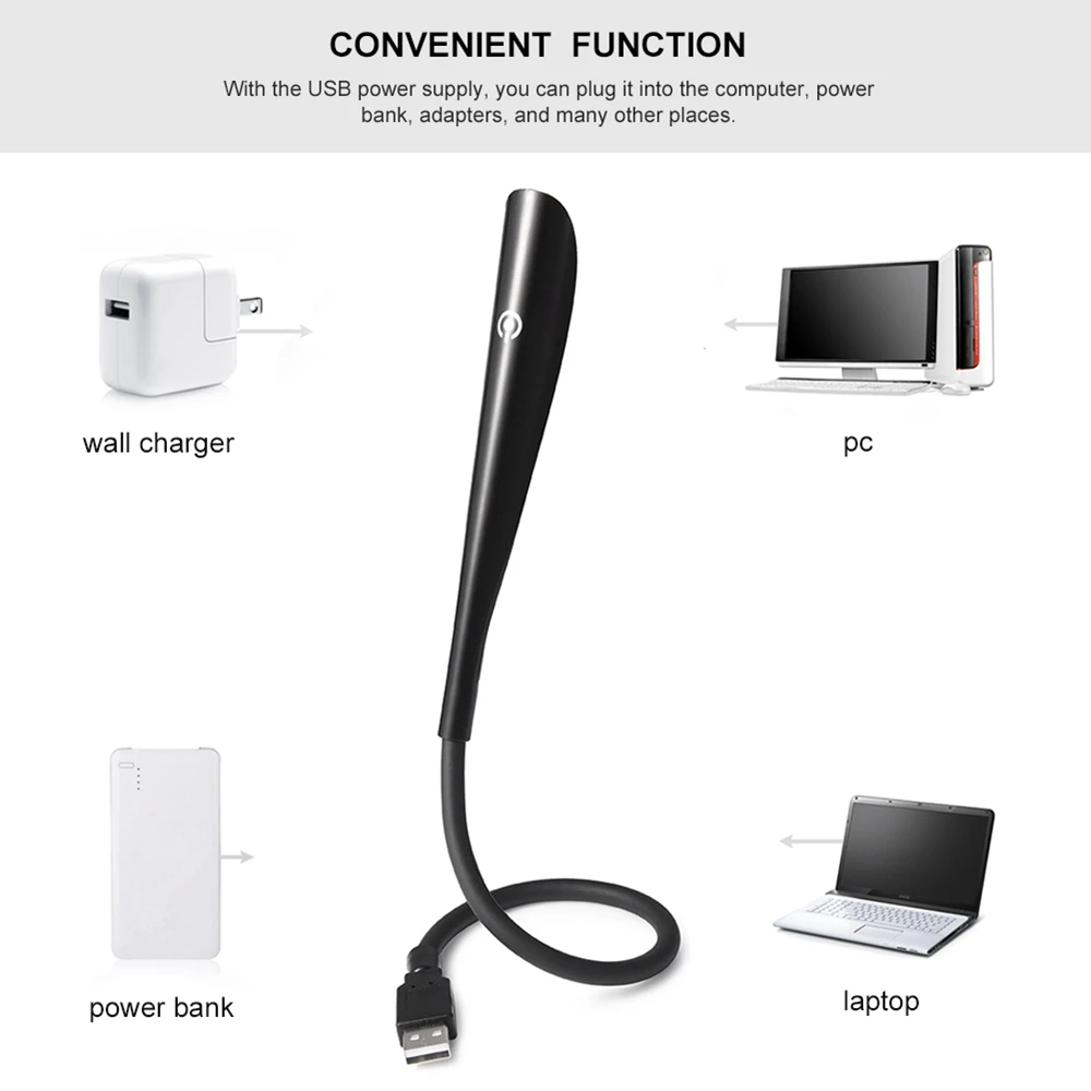 Светодиодный светильник GLE 14 с USB светодиодный ночник 5 в гусиной шеей