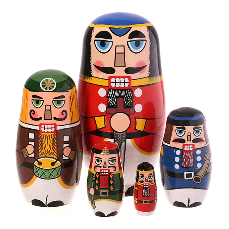 Русские Matryoshka куклы деревянные креативные панда Щелкунчик девочка ниндзя