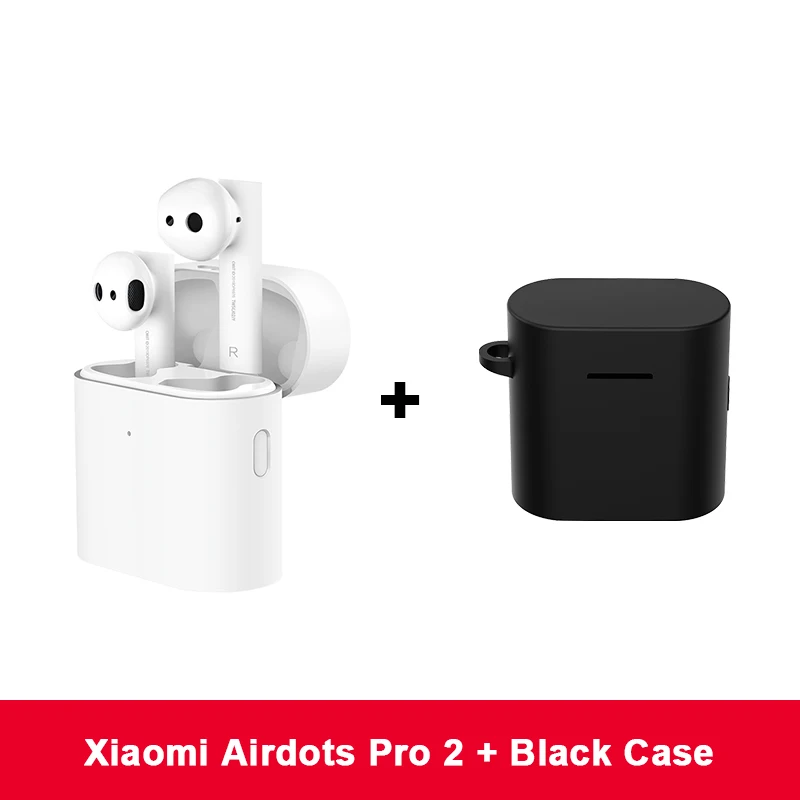 Add Black Case Новые беспроводные bluetooth-наушники Xiaomi Air 2 TWS, беспроводные наушники Xiaomi Airdots Pro 2, беспроводные наушники LHDC с двойным микрофоном, автоматическая пауза, управление нажатием - Цвет: Add Black Case
