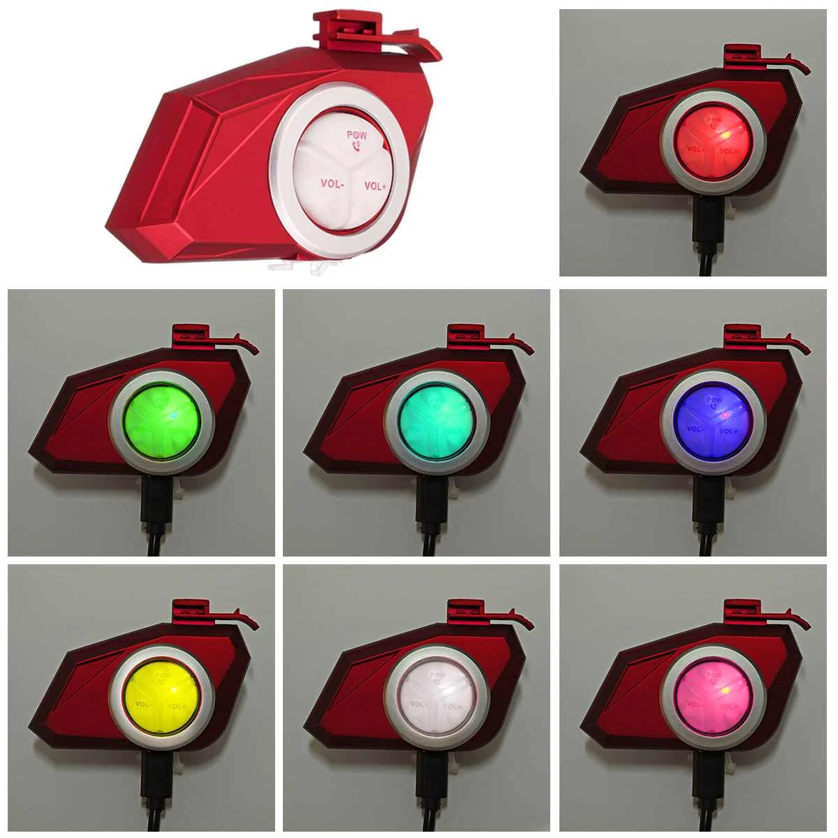 

Waterproof Motorcycle Helmet Headset bluetooth 5.0 Host Mic Speaker MP3 FM Radio Stereo Headphone with 7 Colors Light Earphone