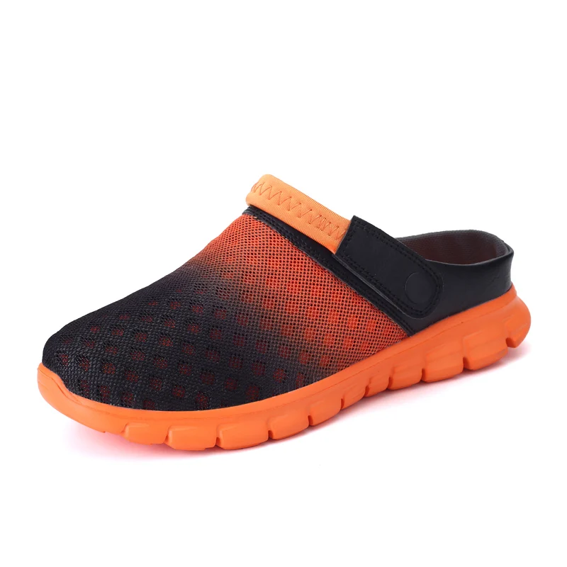 

2021 New Men Women Summer Sandal Mesh Breathable Padded Beach Flip Flops Shoes Solid Flat Bath Slippers Plus Size 36-46