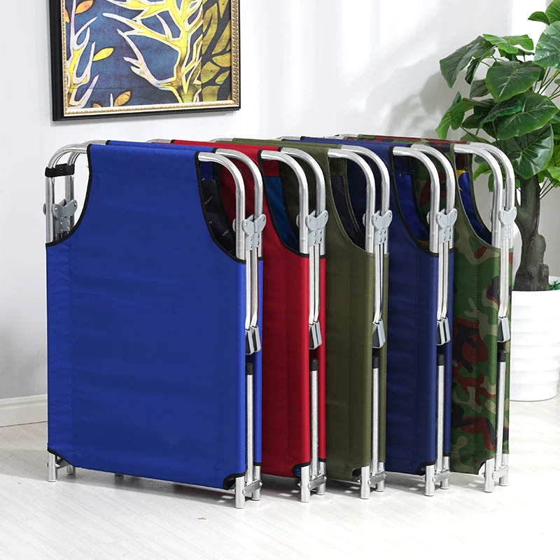 Складная кровать одиночная Офисная для обеда взрослых холщовая Простая эскорта|