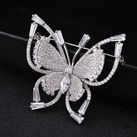 luxury jewelry fashion butterfly brooch pins for women designer statement insect bouttoniere cubic zirconia wedding corsage