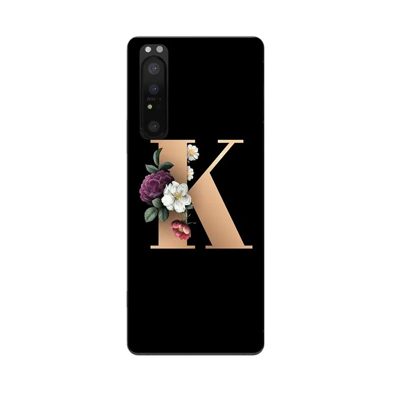 Цветок 26 английские чехол для SONY Xperia 1 II 6 5 "для Sony XZ4 имя письма Пользовательские