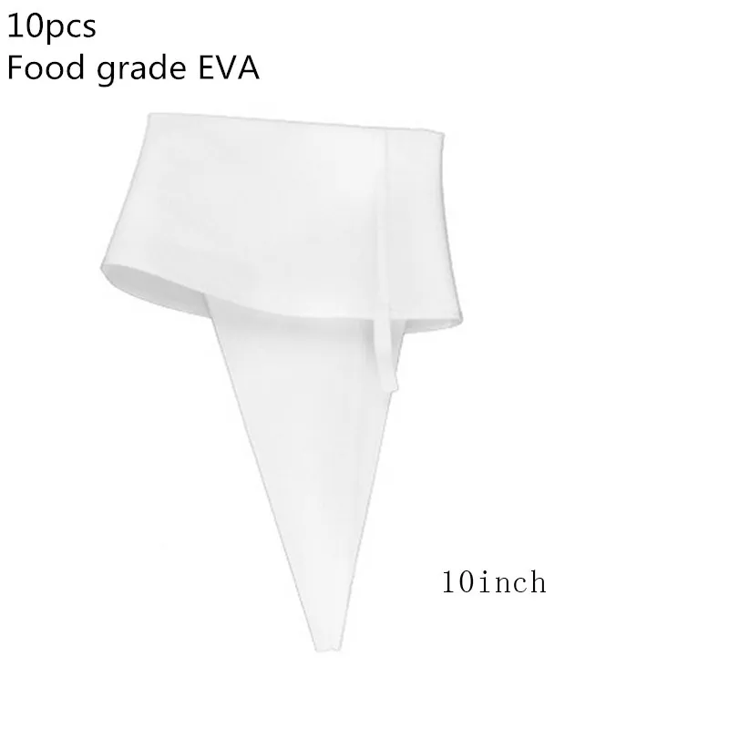 10pcs white 10/100/200/300PCs Disposable Pastry Bag Icing Piping Cake Pastry Cupcake Decor Bags Fondant Cake Cream Pastry Tip Baking Tools - Color: 10pcs white