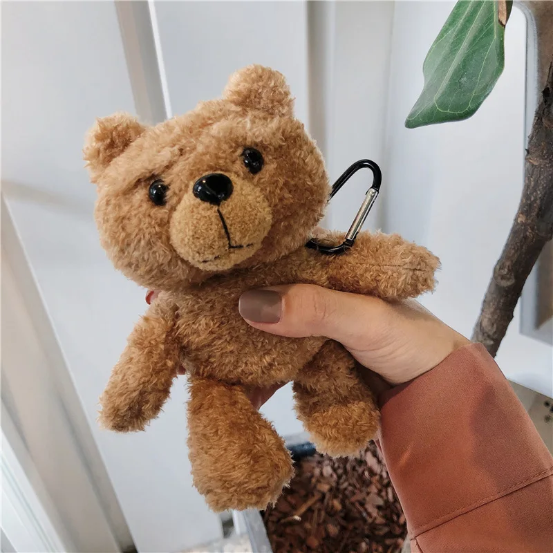 

Cute Fur Bear Case For AirPods Pro Case Cartoon Flush Teddy Bear Doll Earphones Case for Apple Air Pods Pro Cover Box With Hook