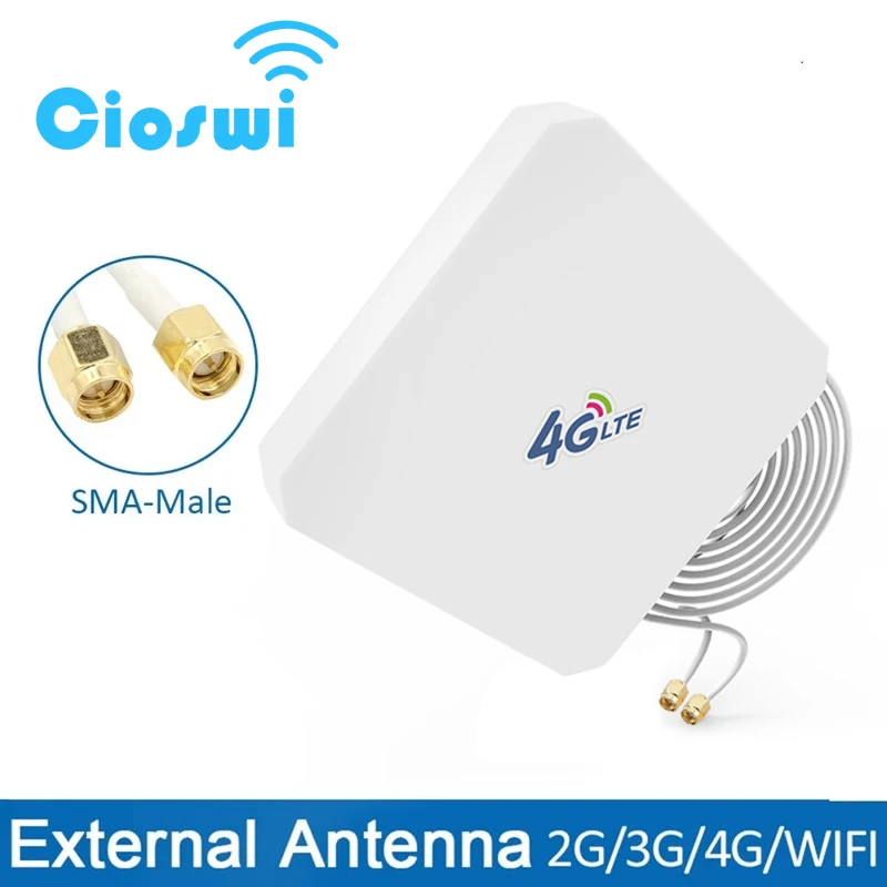 Панельная антенна 4G LTE 35dBi с SMA TS9 CRC9 со штекером 3 м кабель для модема адаптер