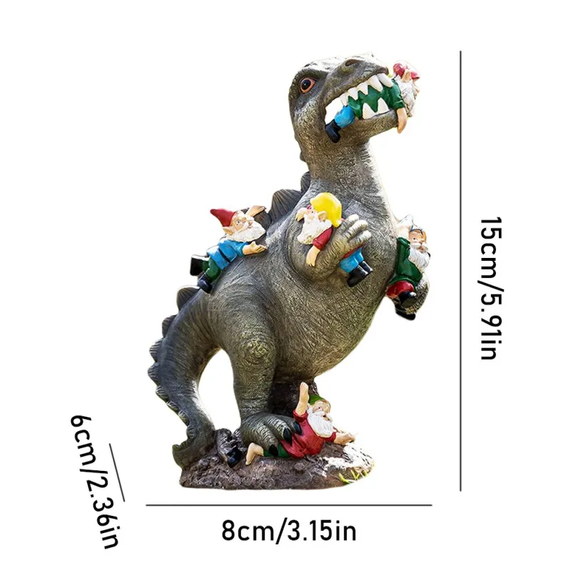 

Resin Dinosaurs Dwarfism Garden Statues Outdoor Indoor Decoration Sculpture Garden Mini Ornaments Lawn Gardening Decoration