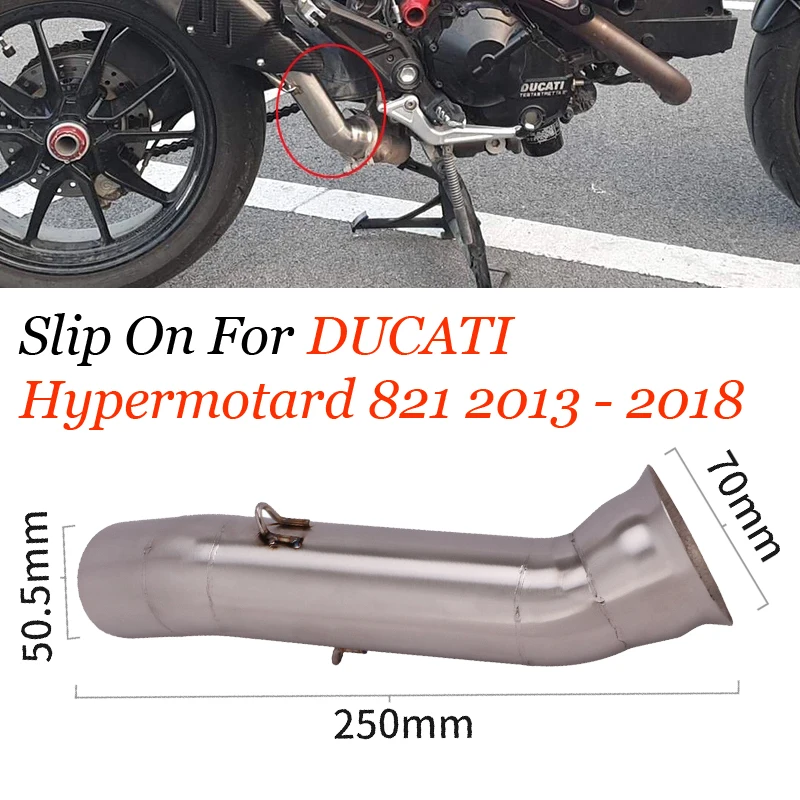 51 мм Слипоны для DUCATI Hypermotard 821 2013 - 2018 Hyperstrada модифицированное соединение выхлопной