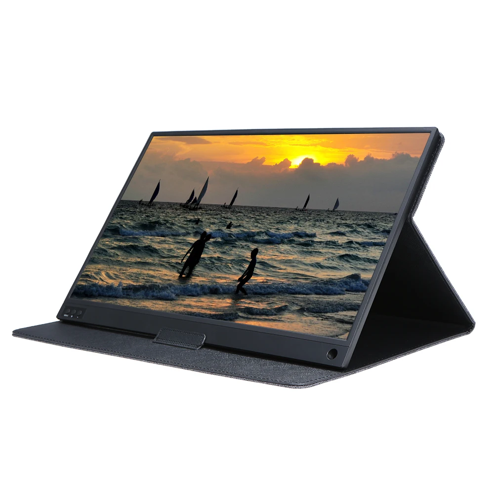 T-bao 15,6 ''сенсорный экран портативный монитор 1920x1080 HD ips дисплей монитор 8000 мАч аккумуляторная батарея с кожаным чехлом