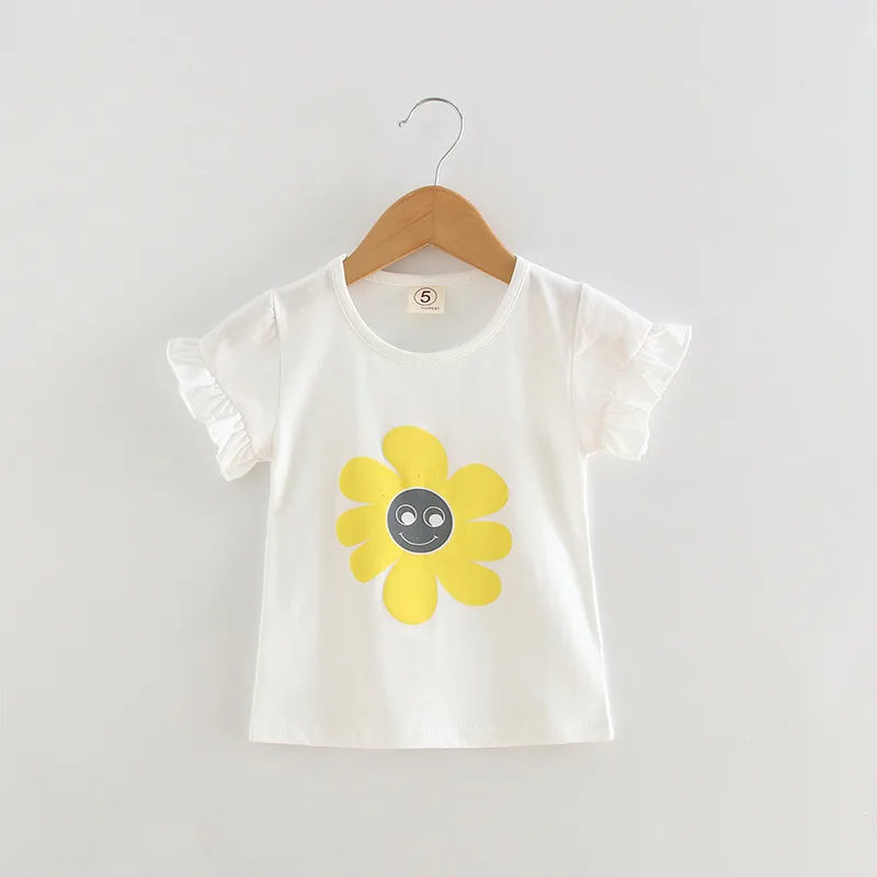 

Summer Fashion T-shirt Children girl Short Sleeves Tees Baby Kids girl Cotton Tops For Girls Clothes 1-3Y