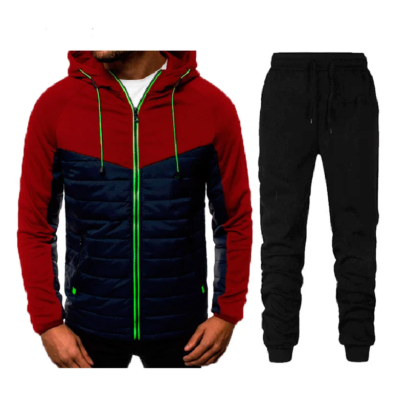 

Autumn Winter Hooded Sweatshirt+pants 2 Pieces Sets Pop New Men Tracksuit Zipper Hoodies Sportwear Suit Casual Men Clothe MY238