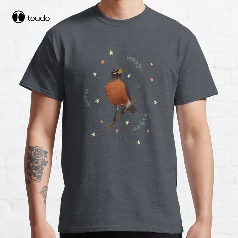 

Классическая футболка Little Robin, хлопковая футболка унисекс
