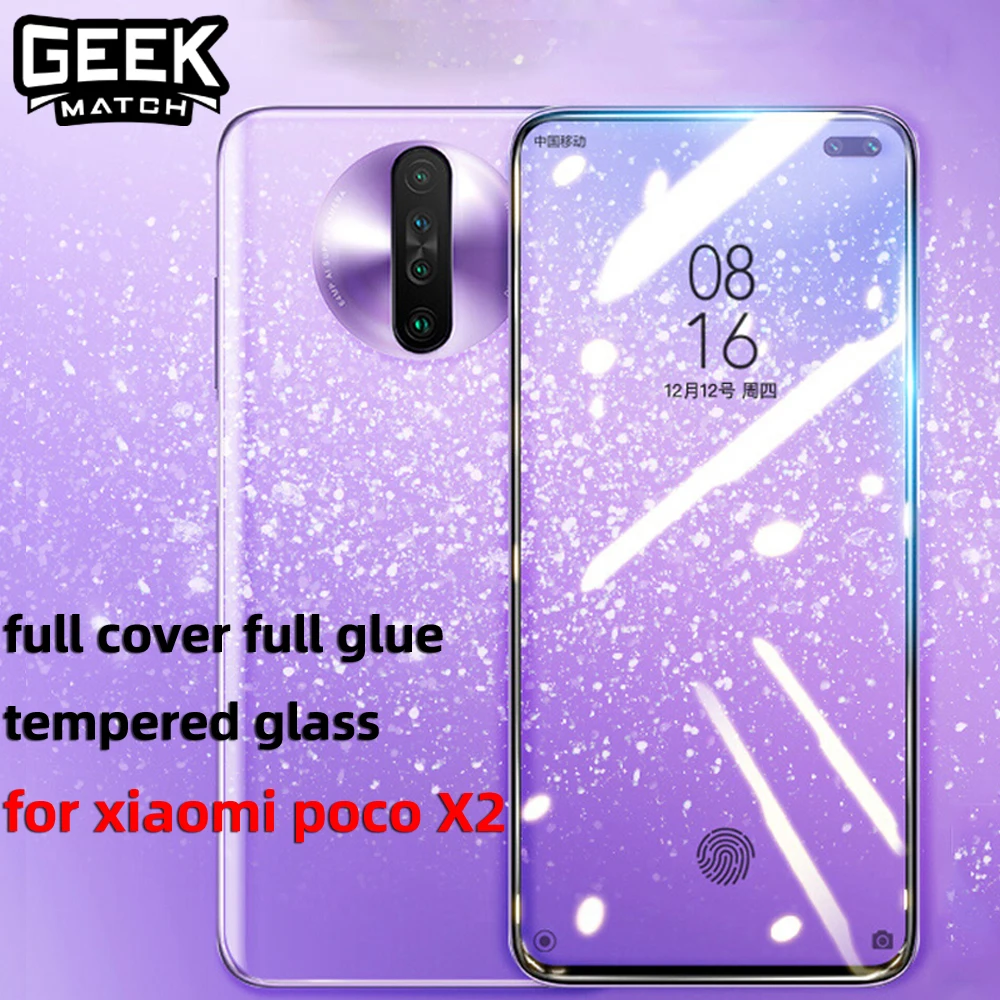 Защита экрана для Xiaomi Pocop X2 закаленное стекло x2 полное покрытие Полный клей 9H 2.5D