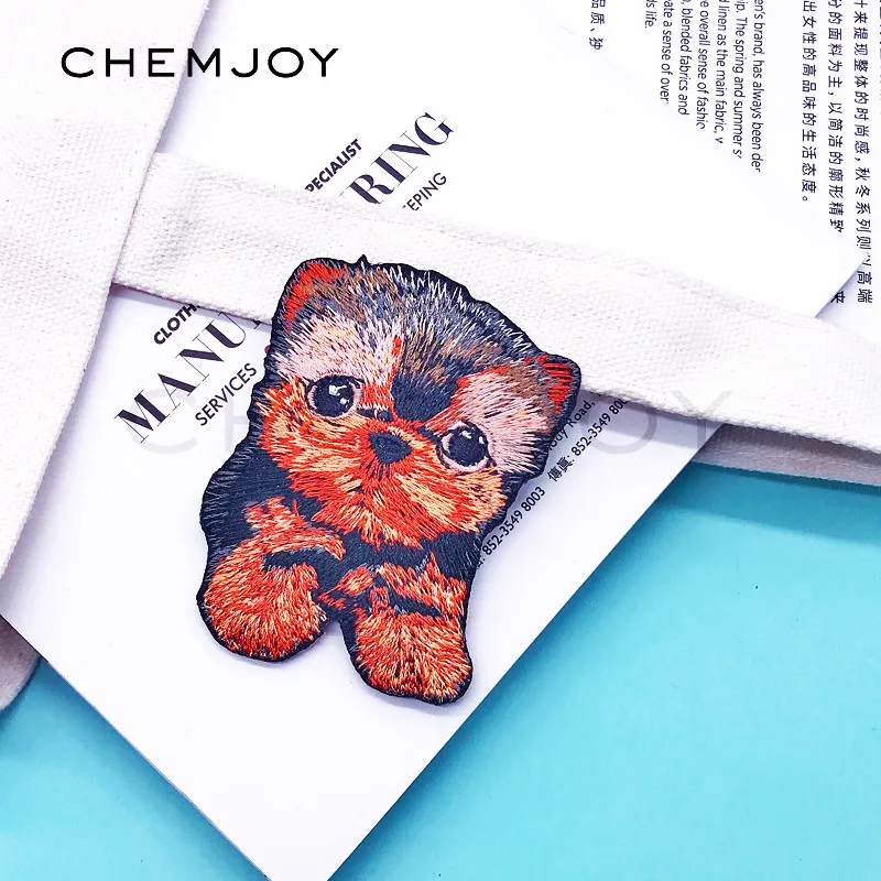 Cute Dog Embroidery Patch for Clothing Iron on Jacket Patches Sewing Applique Clothes Stickers Cartoon Anime Badge Backpacks | Дом и сад