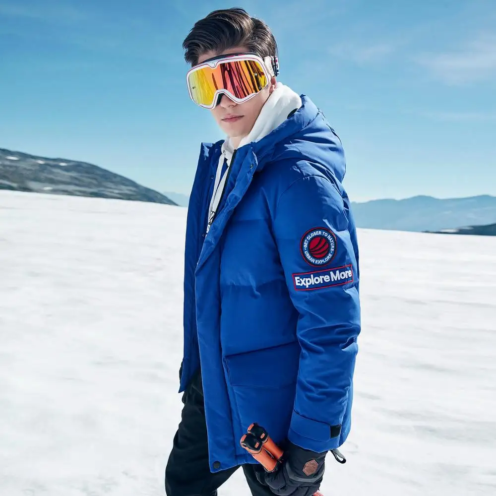 BOSIDENG пуховик мужской жесткий зимний гусиный пух пальто для мужчин утепленная