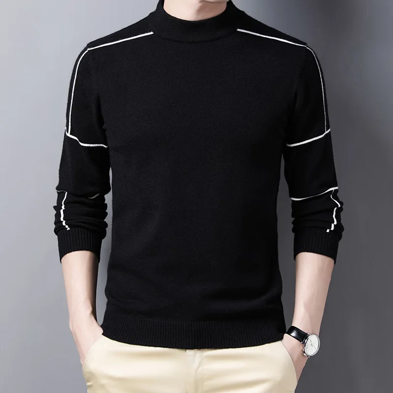 

Men's autumn winter brand knit pullover sweaters for autumn winter mens fashion business casual slim warm wool bottoming sweater