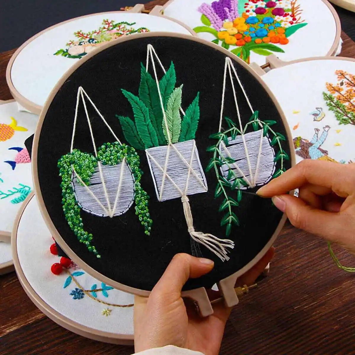 

Plant Patterns 3D DIY Cross Stitch Kits Handmade Crafts Sewing Supplies Embroidery Materials Package Needlework Set Home Decor