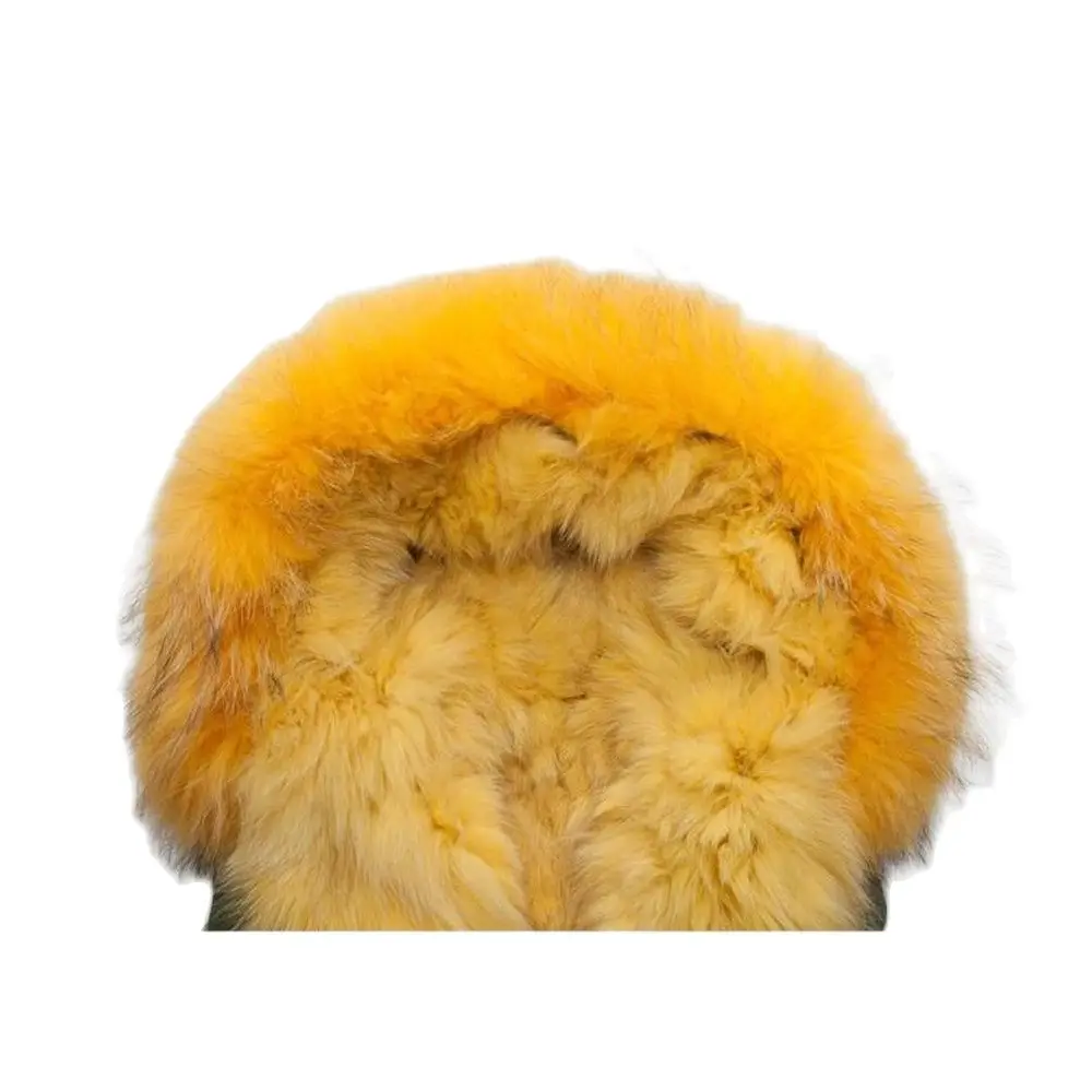 Высококачественная Женская Роскошная парка Mr Fur Style с желтым лисьим мехом