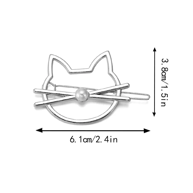 Cat Head Sliver MISM сердца звезды заколки для волос для женщин Геометрическая заколка девушки заколка для волос Металлические золотые серебряные аксессуары для волос шпильки из сплава - Цвет: Cat Head Sliver