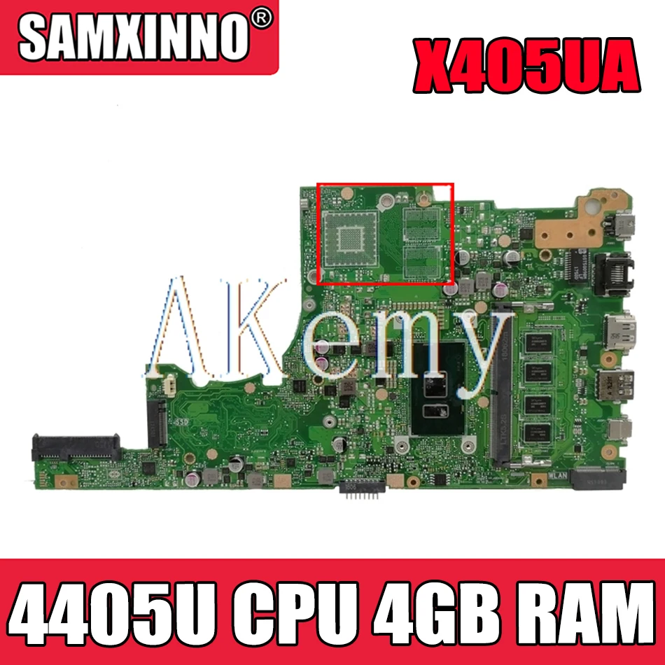 

Akemy X405UA For Asus X405U X405UN X405UR X405URR X405URP X405UQ X405UF Laotop Mainboard X405UA Motherboard W/ 4405U CPU 4GB RAM