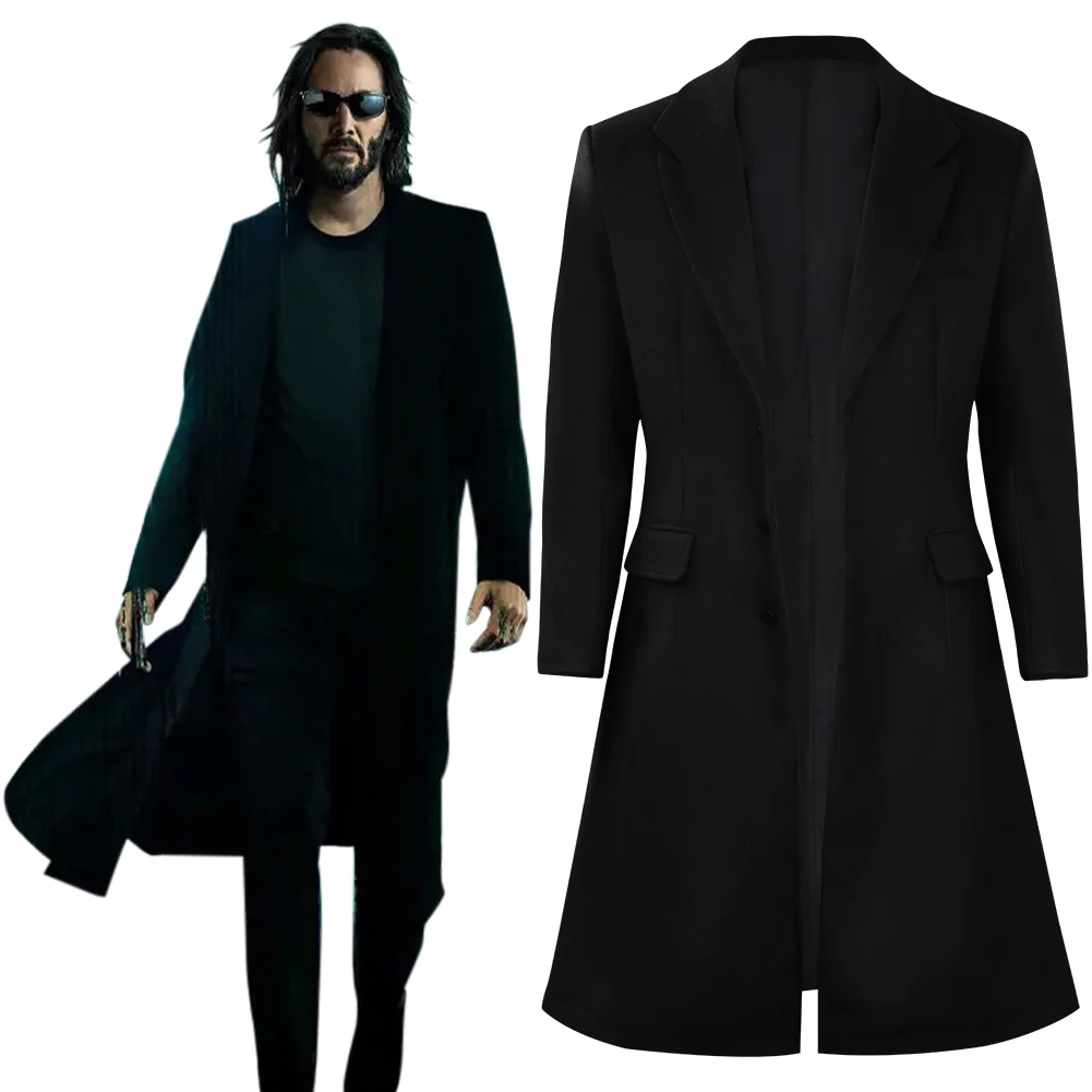 Костюм для косплея из искусственной кожи Matrix Нео плащ куртка пальто на Хэллоуин |