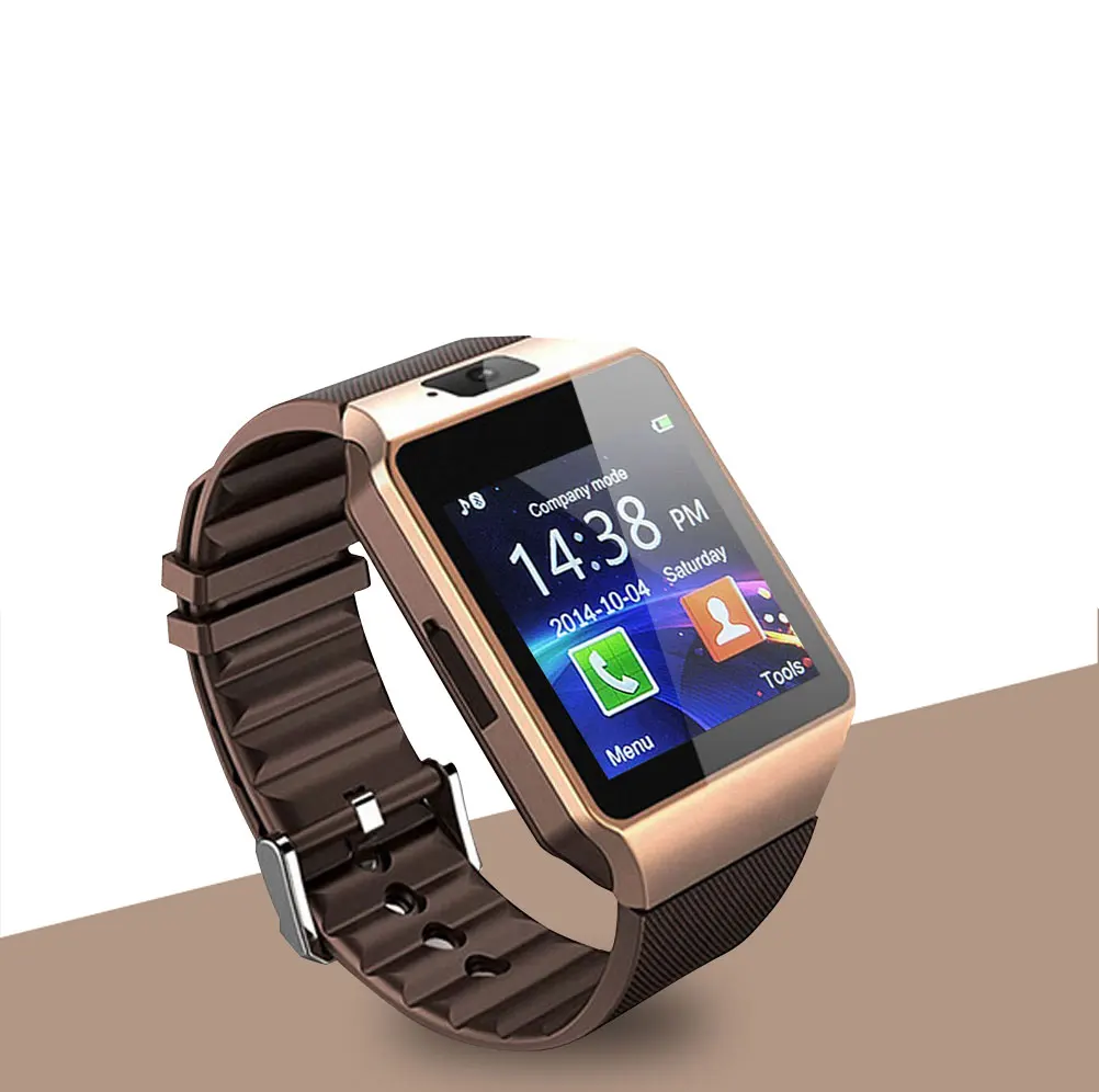 Золотой Bluetooth Смарт часы Smartwatch DZ09 Android телефонный звонок Relogio 2G GSM SIM TF карта камера для iPhone samsung HUAWEI PK GT08 A1 - Цвет: Золотой
