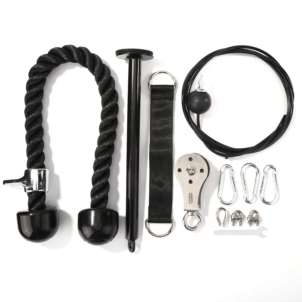 

New Set Fitness Pulley Cable Machine DIY Adjustable Length Kit Arm Triceps Strength Training Home Gym Workout Sport Equipment