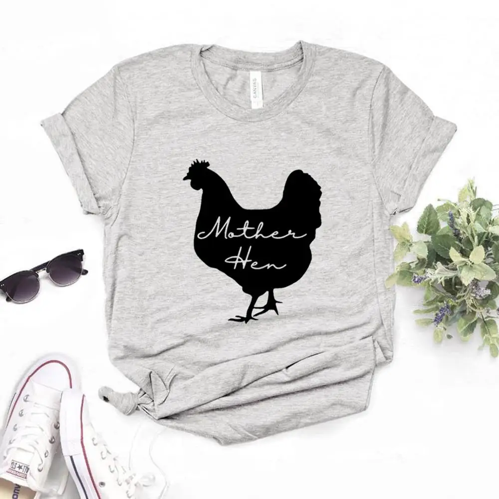 Мать курица печати для женщин футболки хлопок повседневное забавная Футболка