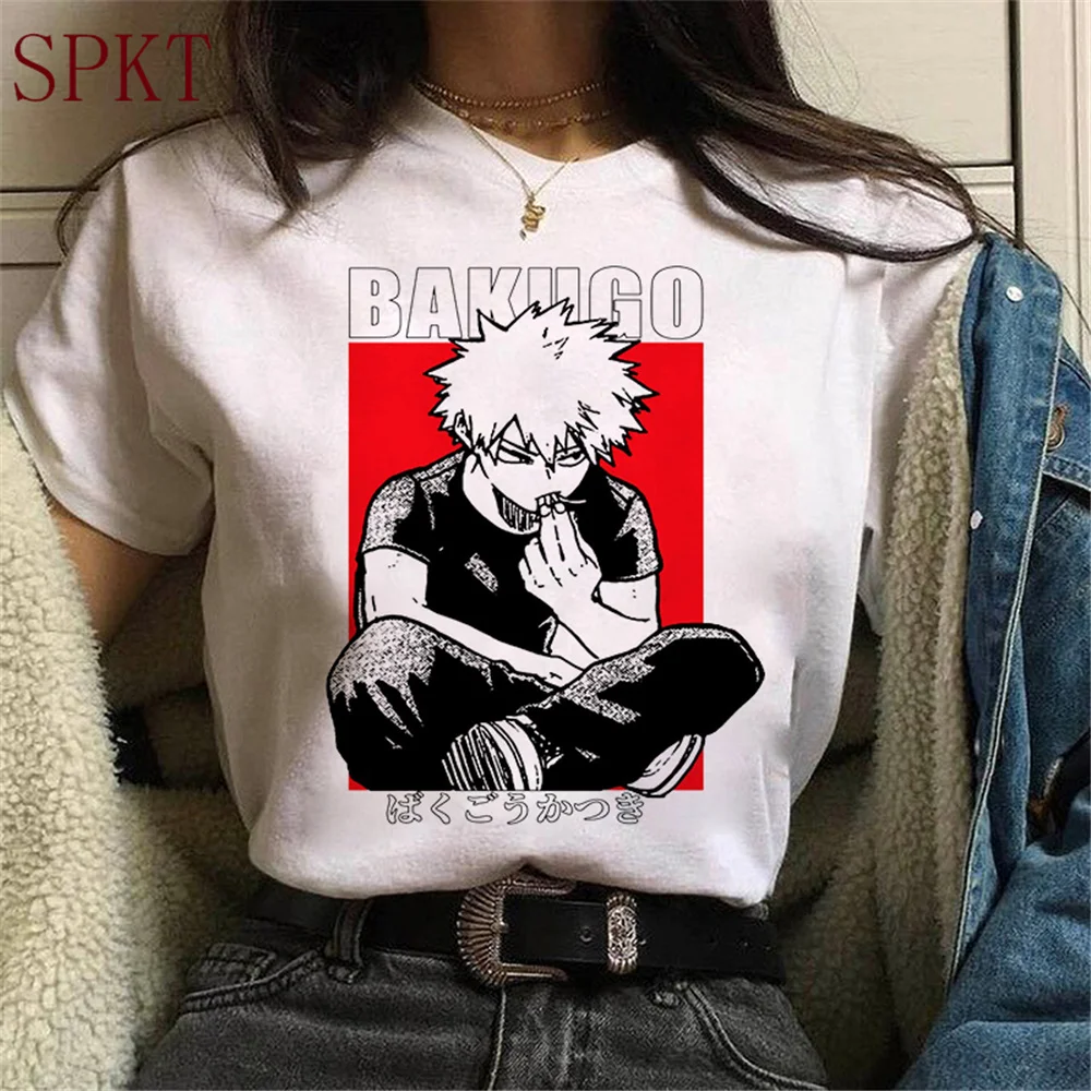 

Harajuku Japanese cartoon Katsuki Bakugo print T shirt cartoon anime t shirt women oversized gothic punk women/men's T-Shirts