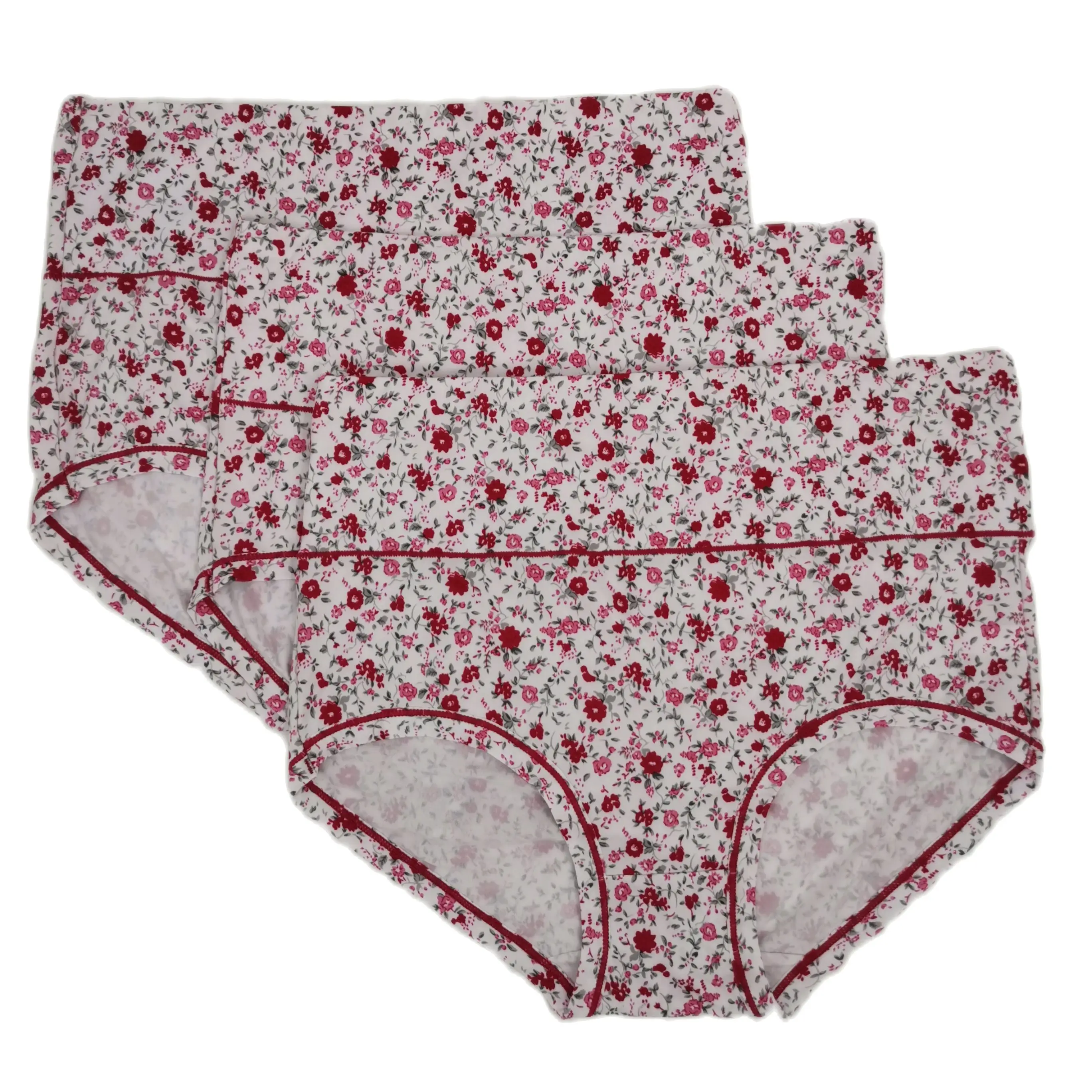 

High Waist Panty Floral Printing Women Shorts Plus Size Shapewear Female Panti Big Ladies' BriefsFree Shippping 3Pcs/Lot