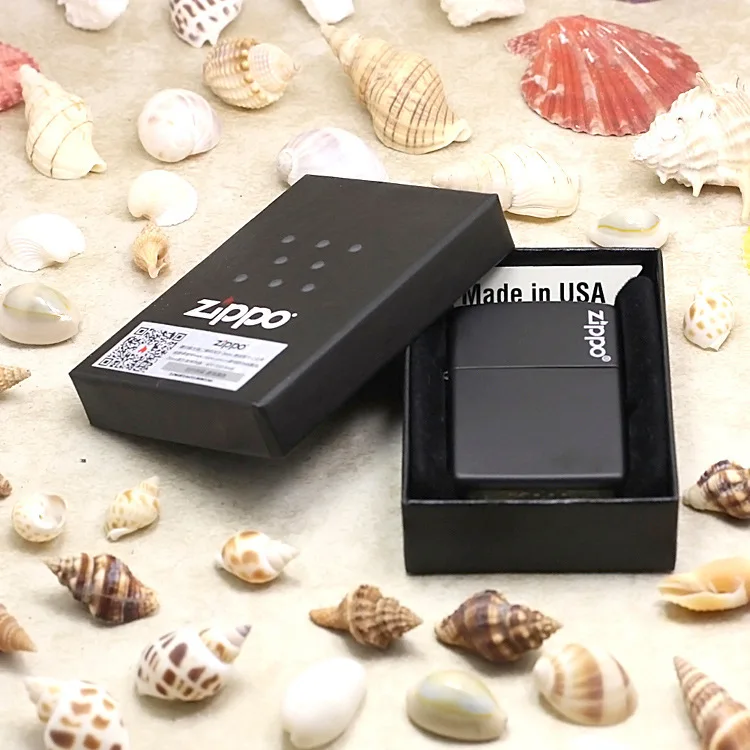 

Genuine Zippo oil lighter copper windproof Classic black matte cigarette Kerosene lighters Gift With anti-counterfeiting code