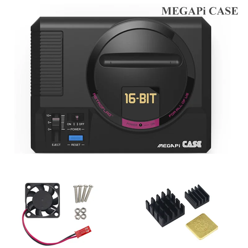 Retroflag MEGAPi CASE-M с классическим usb-контроллером-M+ Fan+ теплоотвод+ 5V 3A power для Raspberry Pi 3 B Plus(3B+)/3B/2B
