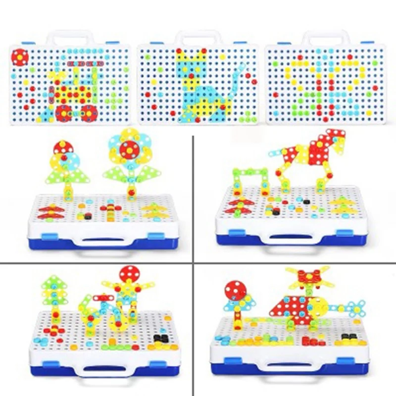 

Creative Kids Electric Drill Nut Assembled Match Tool DIY Model Kit Building Educational Blocks Sets Toys for Boys