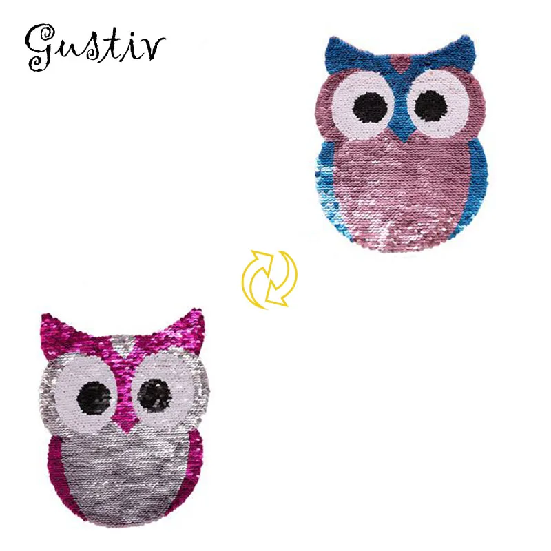Большой размер патч нашивки с совой аппликацией шитье ручной работы Bling нашивка