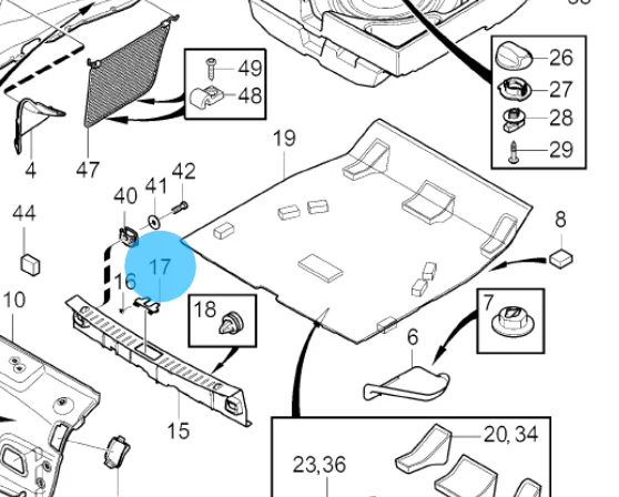 

31305446 For VOLVO S60 Cross Country 16-18 S60L 16-19 S60 11-18 Trunk luggage Compartment Lid Small Cap Lock Hook Trim