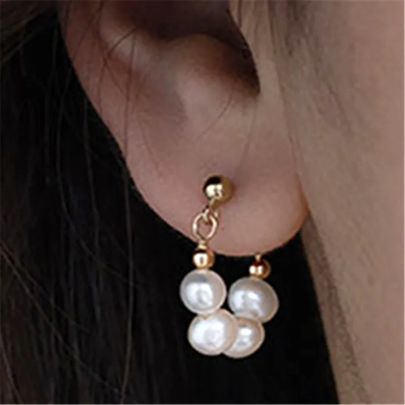

New Design Sense Raindrops Pearl Temperament Earrings Niche Fairies Daily Earrings Ladies Fashion Wedding Party Jewelry