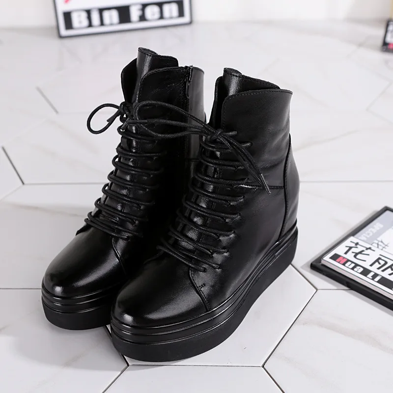 Ботильоны SWONCO женские из воловьей кожи повседневная обувь на платформе