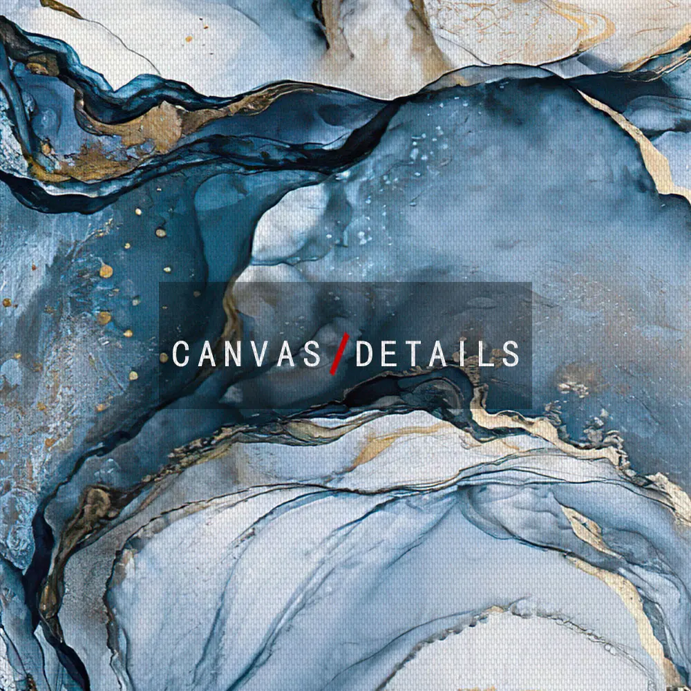 Абстрактная текстура постер синий золотой Холст Живопись винтажный