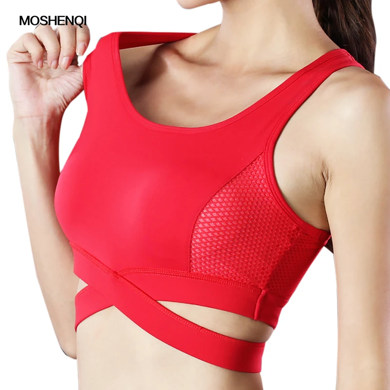 Однотонные бюстгальтеры для женщин фитнеса спортивная одежда бюстгальтер
