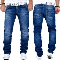 men jeans casual denim pants fashion street style straight trousers outdoor wear jogger jeans solid colour stretch cargo pants