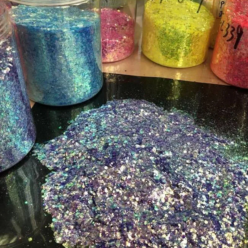 

50g/bag Holo Sequins Glitter Mix Hexagon Sparkly Flakes Slices Hexagon Shape Holo Gradient Glitter Tips 16colors