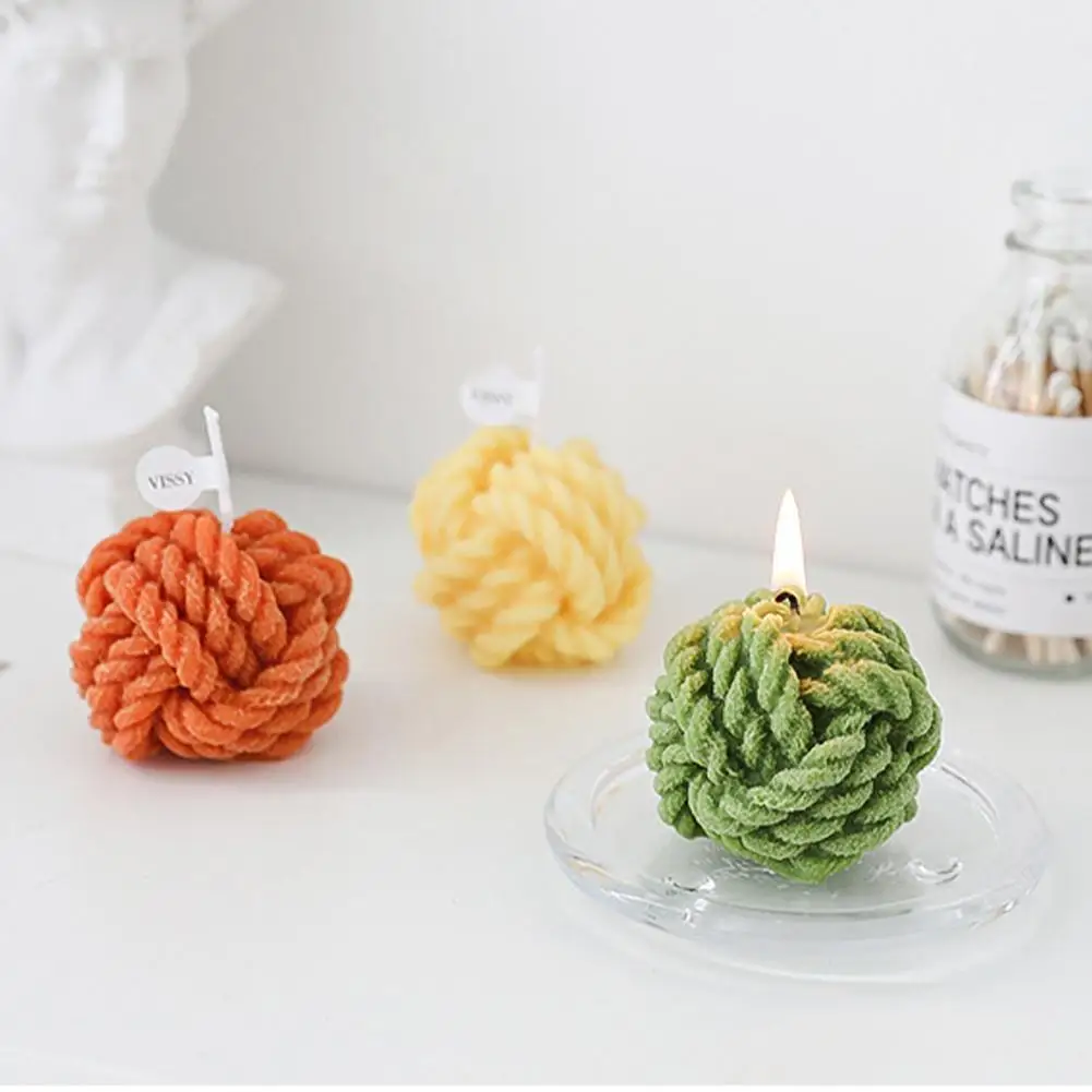 Пряжа шар свеча сделай сам грубая шерсть дизайнерская Ароматерапия Свеча для