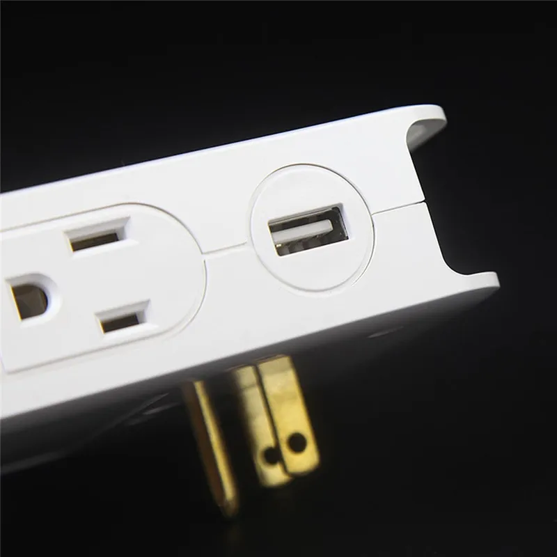 Настенное зарядное устройство с 2 USB-портами и 4 розетками переменного тока