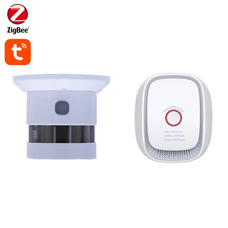 Smart Life App Control Tuya Zigbee Smart Combustible Gas Sensor Detector And Smoke Detector Works With Tuya Zigbee Gateway