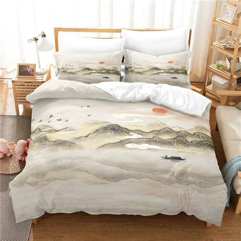 

Landscape Painting Bedding Set Duvet Cover Set 3d Bedding Digital Printing Bed Linen Queen Size Bedding Set Fashion Design
